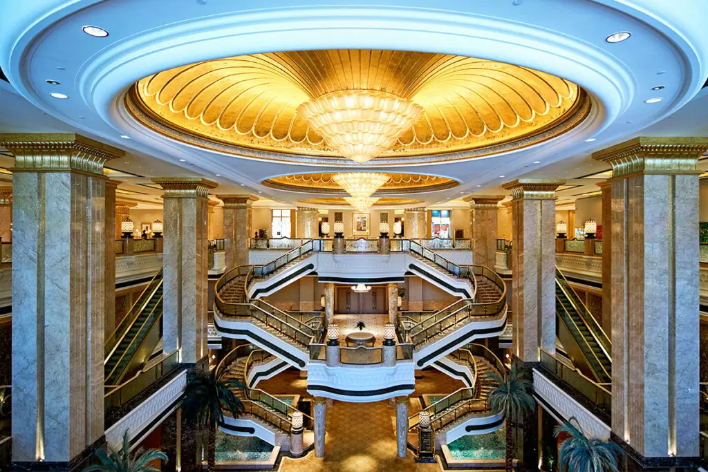 The interior of the Emirates palace in Abu Dhabi